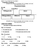 Đề kiểm tra chất lượng học kỳ I môn Toán Lớp 3 - Năm học 2015-2016 - Trường TH Giao Hương